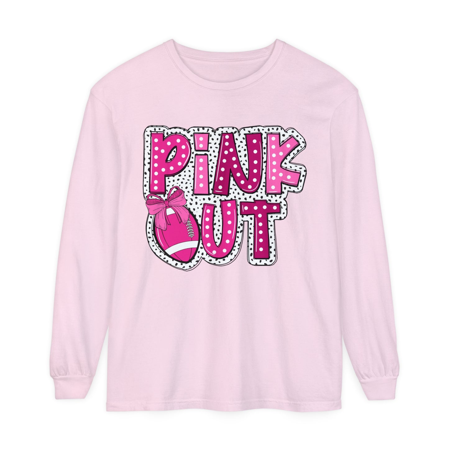 Pink Out Breast Cancer Awareness Shirt  Unisex Garment-dyed Long Sleeve T-Shirt