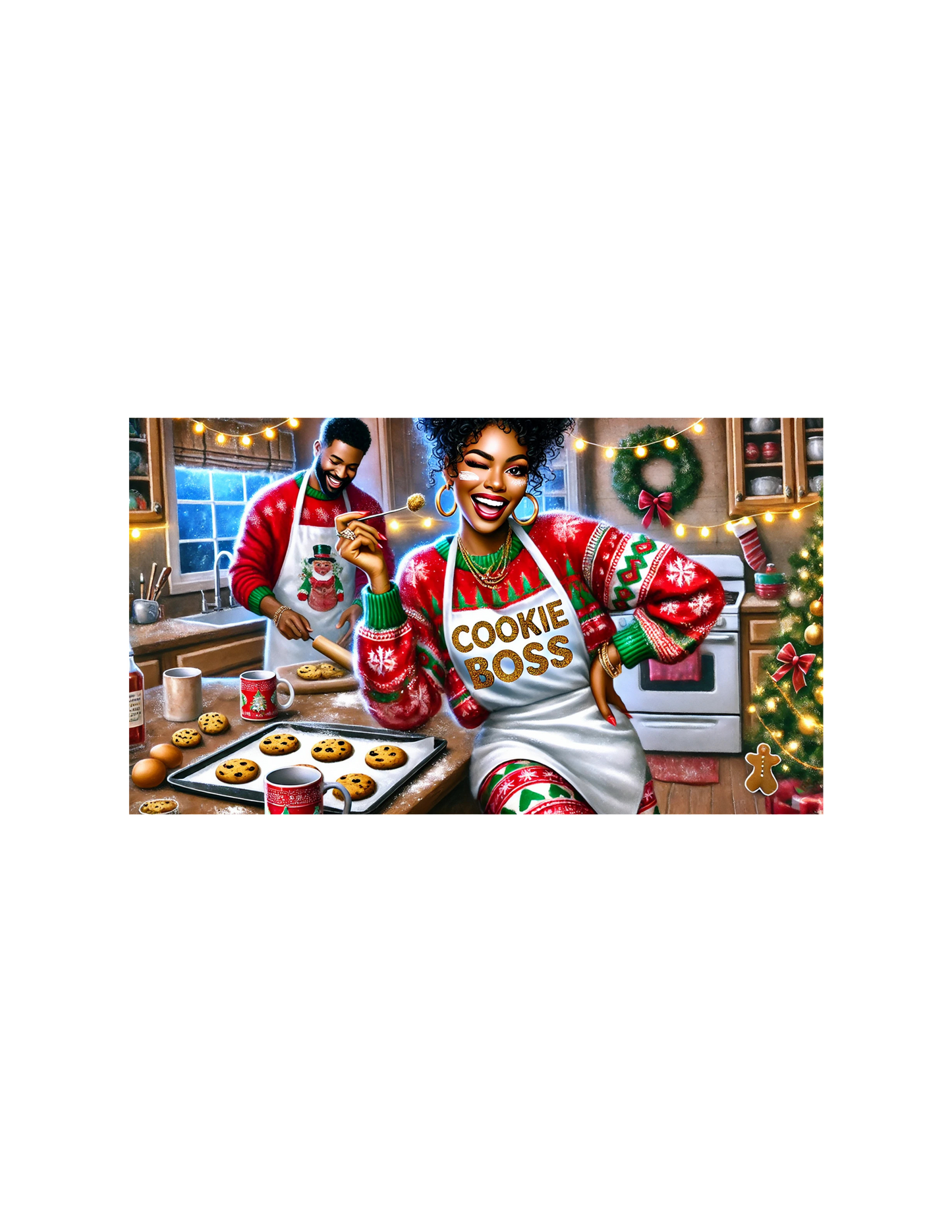 Cozy Christmas Cookie Couples – Digital Download Image Set (3 PNGs)